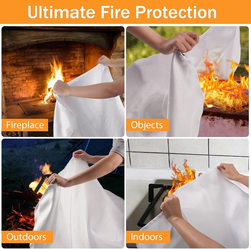 kanhiro Emergency Fire Blanket for Home Kitchen - Fiberglass Fire Suppression Blanket Great for School, Fireplace, Grill, Car, Office, Warehouse (1 Pack, 39 in X 39 in) - Image 4